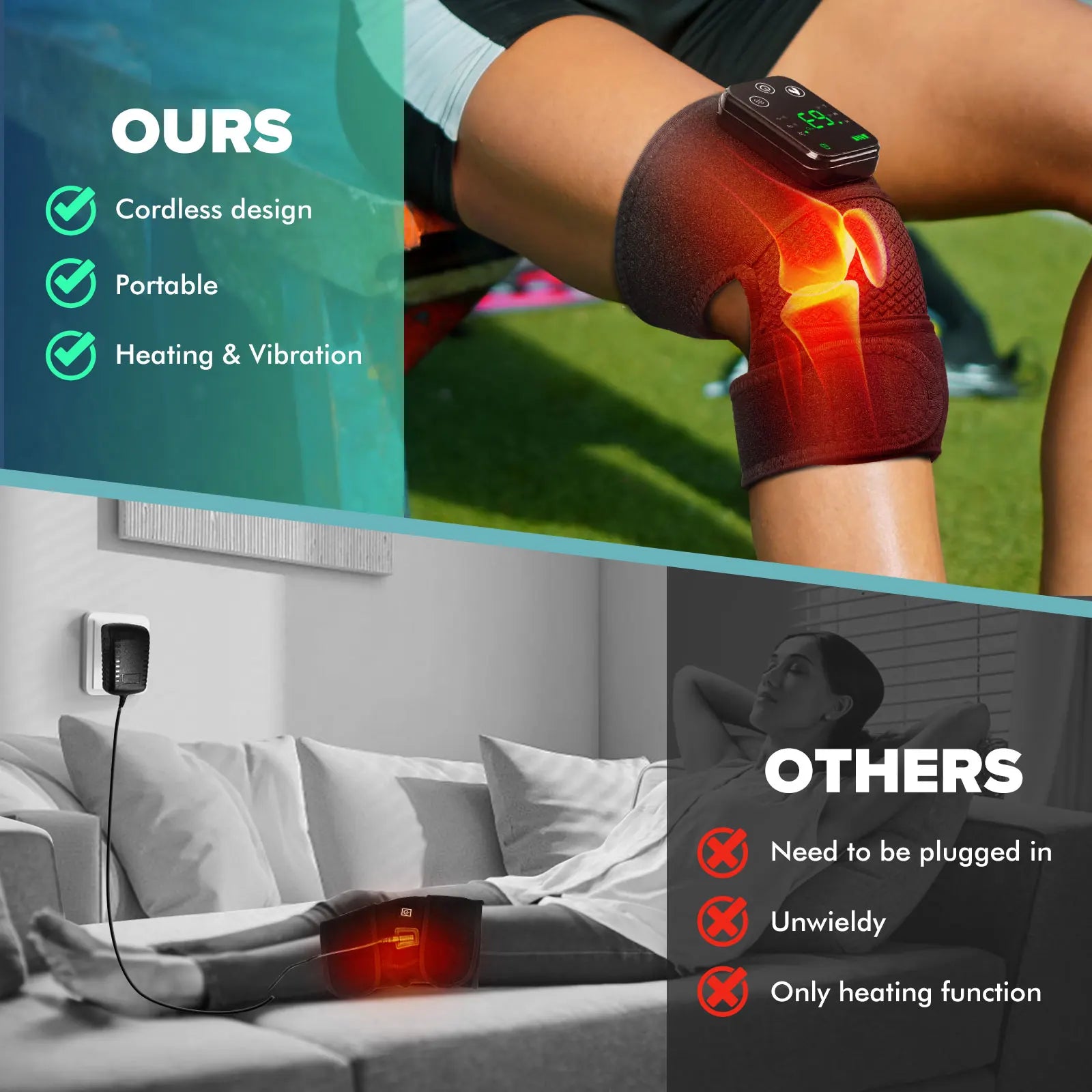 Back to Moving Heated Massage Wrap — Drug-Free Relief for Knee, Shoulder & Elbow Pain