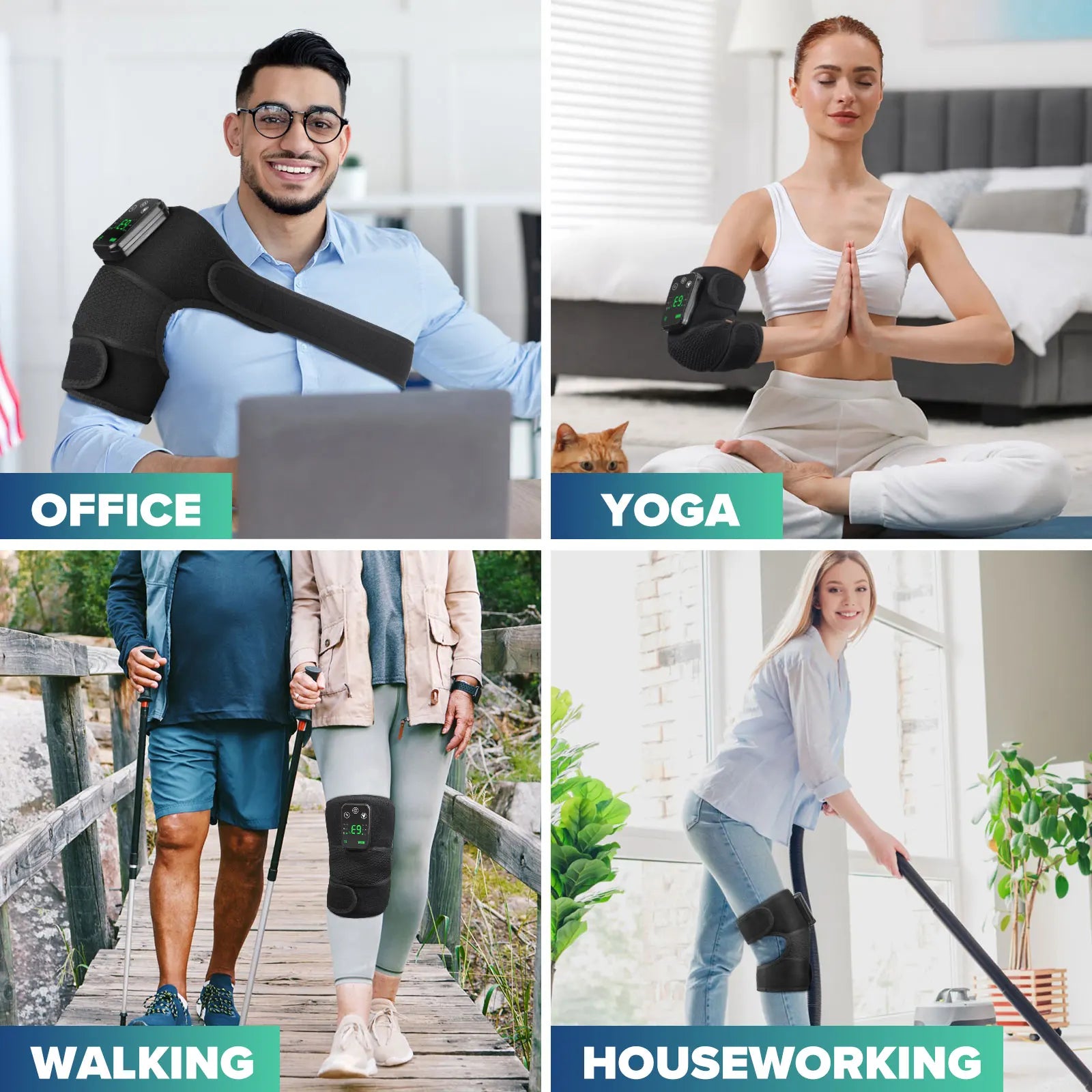 Back to Moving Heated Massage Wrap — Drug-Free Relief for Knee, Shoulder & Elbow Pain